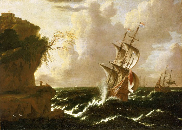 dutch ship in a storm